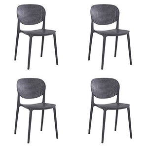 SEDIA IN POLIPROPILENE SET da 4 sedie GRIGIO SCURO design moderno sala da pranzo soggiorno cucina ufficio Goose