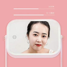 Makeup mirror Specchio da Trucco a LED Pieghevole da Tavolo con Lampada dormitorio da Tavolo Portatile Portatile Netto Specchio da spogliatoio Rosso Specchio da Trucco Girevole