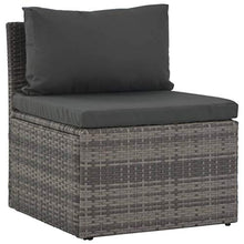 vidaXL Set Divani da Giardino 4 pz con Cuscini Polyrattan Grigio Sofa Esterni