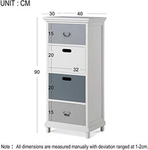 Cassettiera Cassettiera in Legno massello Grande Organizer Cabinet con 4 cassetti unità di stoccaggio per Camera da Letto Fantastic