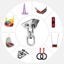 Gxhong Gancio per Soffitto,Acciaio InossidabileGirevole 360° Gancio per Soffitto Suspension, con 4 Viti, per Calcestruzzo Set di Legno Parco Giochi per Bambini Seat, Gym,capacità Portante 450KG