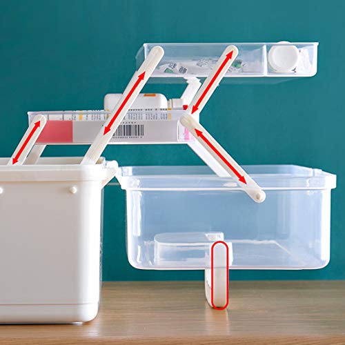 Scatola Porta Medicine 3 Strati Con Maniglia - Contenitore Trasparente Per Farmaci E Organizer Multiuso