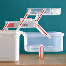 Dittzz Grande Scatola per Medicinali, 3 Strati Scatola di Medicina Contenitore per Medicinali di Emergenza Multifunzione Scatola Immagazzinaggio con Maniglia, 32 x 22 x 18cm