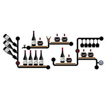 MoDi Wine Rack Retro Style Industriale Tubo di Acqua a Parete Vino Rack (L180 * W20 * H65CM)
