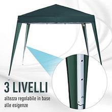 Outsunny Gazebo Pieghevole da Giardino 3x3m Struttura in Acciaio, Corde Antivento e Sacca di Trasporto, Verde