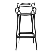 Kartell Masters Stool Sgabello, Tecnopolimero termoplastico Riciclato con Carica Minerale e Trattamento Soft-Touch, Nero, H. 75