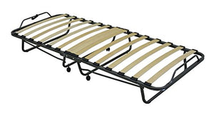 AVANTI TRENDSTORE - Brando - Letto per Gli Ospiti, Pieghevole in Metallo su rotelle, con doghe e Materasso Incluso. Disponibile in 2 Misure Diverse (80x200 cm)