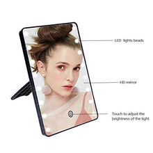 MMWYC Specchio for Il Trucco con 16 luci a LED Touch Screen Specchi Regolabili for Il Bagno da Tavolo da Bagno Doccia da Viaggio (28x20,5 cm)