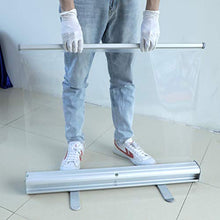MSQL Schermo Banner Pull-up Trasparente Schermo in plastica Trasparente Schermo divisorio Protettivo Anti-starnuto con Supporto in Acciaio in Alluminio, per distanze sociali, scuole,60 * 160cm
