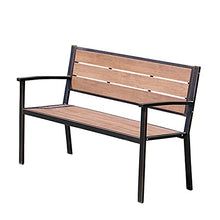 household products Panca da Esterno per Sedia da Parco, Panca da Giardino in Ghisa con Schienale, Panca da Giardino con Sedile in Legno di Plastica Impermeabile, può Ospitare 2-3 Persone
