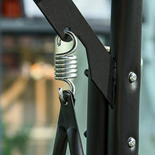 Outsunny Dondolo 3 Posti da Giardino o Balcone con Tettuccio Regolabile e 2 Tavolini, per Esterno, Grigio 278x125x177cm