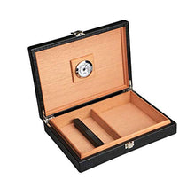 XZJJZ Cigar Box Cigar Box, Cigar Humidor Professionale, Portatile Cedar + PU Coccodrillo Cigar idratante Confezione Regalo con igrometro Luogo 25 Cigars