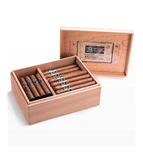 KANJJ-YU Cigar Box, Naturale Non Verniciato Mellow Legno di Cedro Solido Cigar Humidor, Cigar Cabinet Good Mood, Good Life (Colore: Naturale) Bar