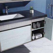 Set di Mobiletti Specchio e Lavabo Rock Slab Slab Bagno Mobile Mobile Bagno in Legno Large Blocchetto Bagno Mobile a Muro Specchio Mobile Vanity (Color : Green, Size : 48x99x50cm)