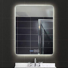 Specchio retroilluminato a LED, Specchio per Trucco Illuminato da Bagno, antiappannamento + Tocco + Tempo/Temperatura, Verticale/Orizzontale