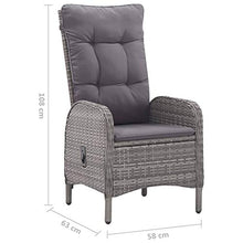 Tidyard Set da Pranzo da Giardino 3 pz in Polyrattan e Vetro Grigio,Set da Pranzo Giardino,Set di Mobili,per Balcone, Giardino o Terrazzo