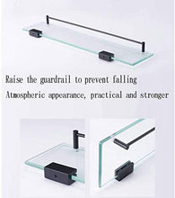 GDFEH Scaffale per Doccia Nero Black Lo Strato Singolo Bagno Scaffale per Bagno Bagno Bagno Scaffale in Vetro temperato Scaffale Doccia in Vetro temperato