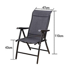 WUTONG Sedie Pieghevoli Nere Mobili da Balcone in Alluminio per Interni Sedia reclinabile da Picnic Leggera con Schienale Alto Regolabile in 5 Posizioni