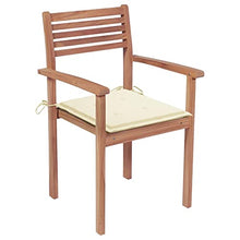 vidaXL Sedie da Giardino 2 pz con Cuscini Crema Massello di Teak