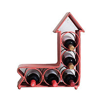 LXH-SH Cremagliera del Vino Nana Vintage Wine Rack in Stile Americano Village Ferro Industriale Freccia Indicazione Desktop Creativo Wine Rack (Rosso, 15.4 * 6.7 * 17,7 in) scaffali Vino contatore
