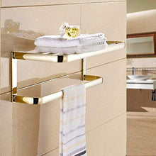Mensola per doccia, Portasciugamani da bagno, Portasciugamani da bagno semplice in rame a doppio strato Portasciugamani da bagno Mensola da bagno dorata Decorazione della casa