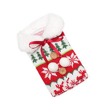 NUOBESTY Copertura della Bottiglia di Vino di Natale con La Renna Albero di Natale Fiocco Rosso Peluche Bianco Polsino della Pelliccia del Faux Tessuti Non Tessuti Copertine per