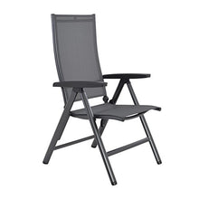 RABURG KETTLER Cirrus Sedia da giardino – Sedia pieghevole in alluminio antracite e tessuto in grigio, 5 posizioni regolabili, portata 150 kg con chiusura di sicurezza