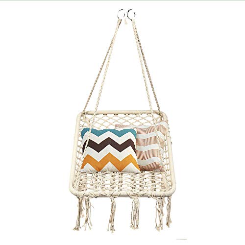 Sedia Amaca Sedia Per Amaca Da Esterno Per Interni Sedia Sospesa In Corda Di Cotone Macrame Altalena Corda Per Balcone Sedia Da Giardino Pensile Adatto Per Il Tempo Libero Al Coperto O All'aperto