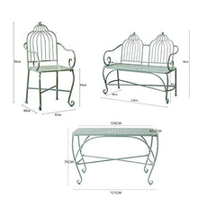GaoF Terrazza Parco panchina da Giardino panchina in Metallo per Esterni, Panca da Giardino Vintage in Ferro Verde per Uccelli, Sedia con Struttura in ghisa Portico Anteriore Sentiero per pedoni