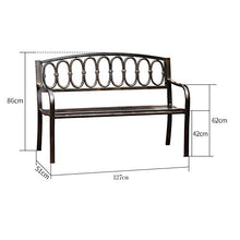 50 Pollici Patio panchina Park Garden Bench, Una Sedia da Portico con Una Forte Struttura in Metallo, per Il Prato del Cortile del Parco Mobili da Giardino a 3 posti Resistenti alle intemperie