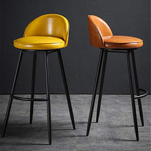 Ljings - Sgabello girevole in pelle PU, stile retrò, per bar, bar, cucina, pub, bancone da cucina, in stile moderno, per interni ed esterni, per sala da pranzo, 75 cm, colore: marrone