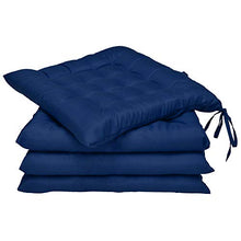 Beautissu Set da 4 Cuscini da Sedia Trapuntati Lea 40x40x5cm - Blu - con Laccetti - per casa o Giardino