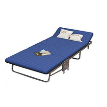 XJAXY Letto di Metallo Pieghevole con Materasso, Letti per Gli Ospiti, Campo Base Portatile Facile Bagagli, Letto Portatile su Ruote per Office Soggiorno