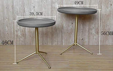 HXF- Arte del Ferro Tavolino, Piano Multifunzione Creativo Tea Table Divano Laterale Soggiorno Ristorante Lato Rotonda Decorazione Alt Tavola 39.5 * 46cm, 49 * 56CM Durevole (Size : 49 * 56cm)