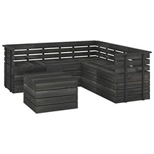 FAMIROSA Set Divani da Giardino su Pallet 6 pz Legno Pino Grigio Scuro-3749