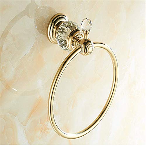 mingchao Portasalviette portasalviette Anello portasalviette in Cristallo Oro portasciugamani da Parete portaoggetti da Bagno portasciugamani Stile Moderno