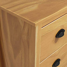 Mobile portaoggetti con 4 cassetti, cassettiera bianca in legno di pino massiccio per soggiorno, ingresso e camera da letto, 79 x 40 x 110 cm, marrone miele