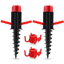 GIKPAL Picchetto di Supporto per Ombrelloni, Base con Gancio Appeso Mare Spiaggia Sabbia Sole Terra, Portaombrelli Massiccio, Puntale, Avvitamento, Adattatori 20-32 mm (2 PCS)