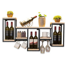Portabottiglie in ferro battuto nordico da appendere alla parete del vino, cremagliera in legno massello, creativa da appendere per bottiglie di vino, vino champagne, vino