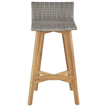 Festnight- Sedie da Bar, Sgabelli 2 pz Polyrattan e Legno Massello d'Acacia 40x45x90 cm