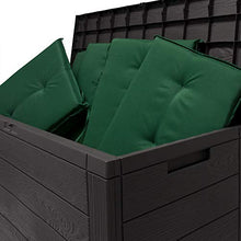 Deuba Baule da Giardino Effetto Legno 120 x 46 x 57 cm Box Contenitore XXL Idrorepellente con Coperchio