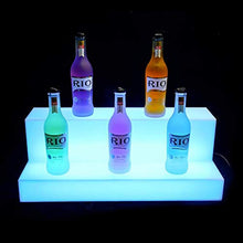 HYDDG - Espositore a 2 ripiani a LED da banco per bottiglie di liquore, con telecomando a LED a colori RF per compleanni, matrimoni, feste di Natale