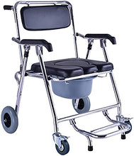 Sedia da Toilette Pieghevole con Sedile per WC Imbottito Sgabello per Doccia da Bagno Persona Anziana/Incinta/Donna/Portatori di Handicap Sedia Mobile da Vasino Ruota della Cintura