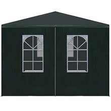 Tidyard Gazebo da Giardino, 3 x 6 m, 4 Pareti Laterali/1 Porta con Chiusura Lampo/Staffe di Acciaio/PE/Pieghevole/Impermeabile, Verde