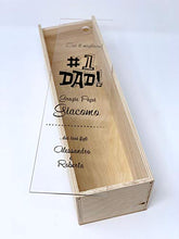 BPAPER Cassetta portabottiglia in Legno di Betulla Personalizzabile con Coperchio in plexiglass Trasparente Scorrevole - Contiene Bottiglia da 0,75 Litri