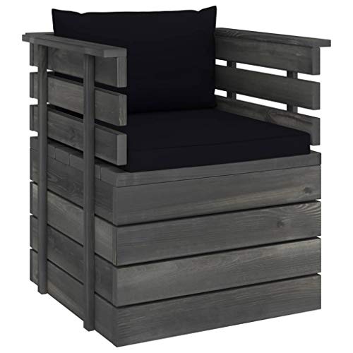 vidaXL Poltrona da Giardino con Cuscini in Legno di Pino
