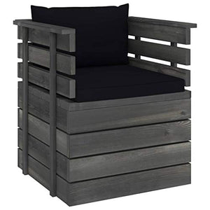 vidaXL Poltrona da Giardino con Cuscini in Legno di Pino