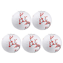 ARTFFEL Vola 5pcs Carta appesi Plum Blossom Lanterne Paralume della Lampada Festival di Primavera Decor for la Festa Nuziale di Compleanno di Capodanno (30cm) .Compleanno