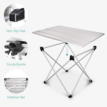 Navaris Tavolo Pieghevole in Alluminio - Tavolino Portatile Ripiegabile con Borsa da Trasporto 1,24kg da Esterno Spiaggia Giardino Campeggio Balcone