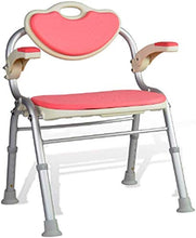 Sgabello da doccia Bagno sgabello rosa anziano Bathing sedia pieghevole Bagno Doccia con schienale Sgabello regolabile in altezza Bagno Sgabello con schiuma EVA Cuscino girevole corrimano e oversize a